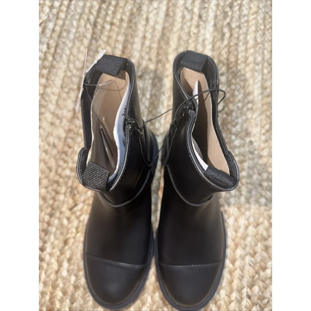Art Class Girls Black Crosby Boots Moto Faux Leather Boots Size 4